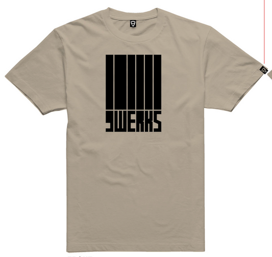 9WERKS Safety Stripe T-Shirt - dust grey with black print