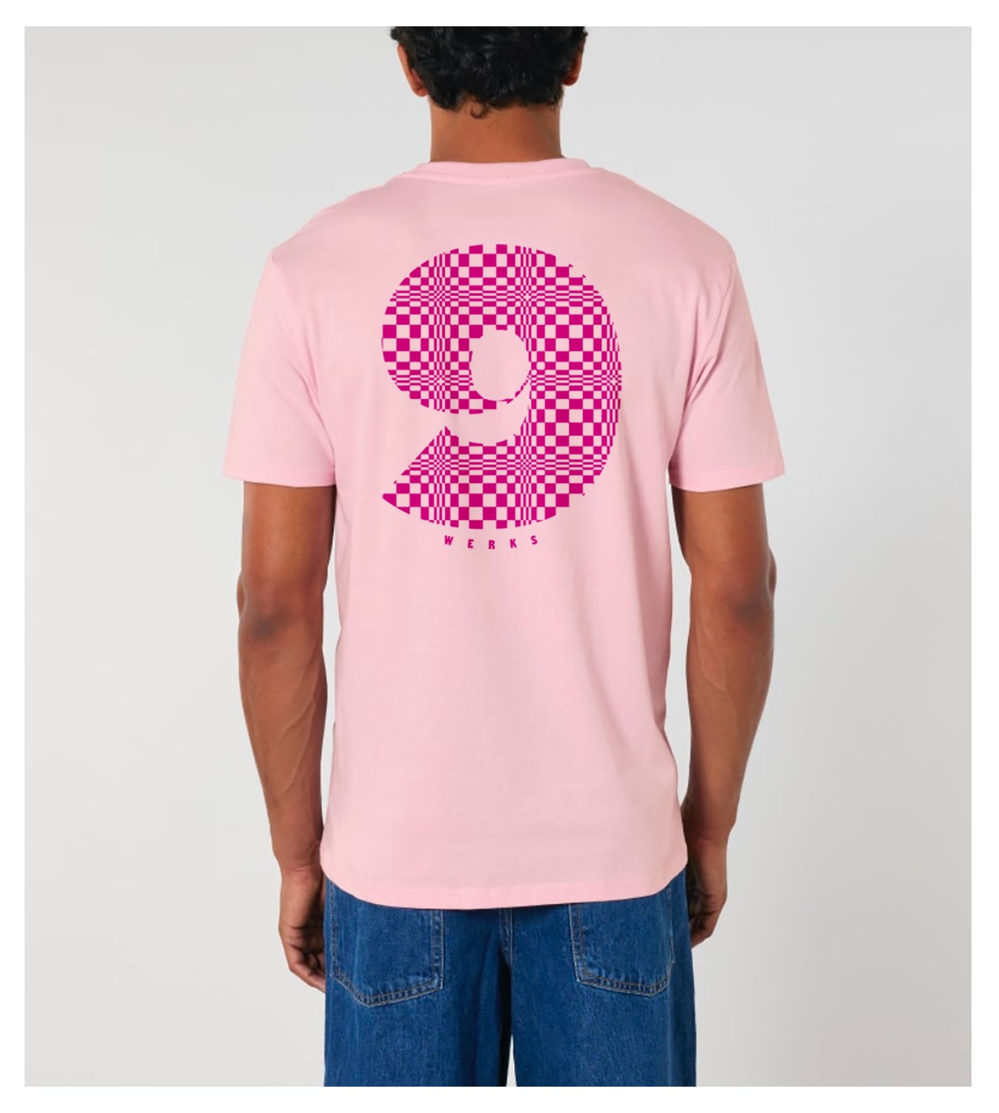 Pasha T-Shirt, pink with rubystone colour text